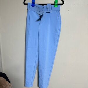 Zara blue trousers with belt xs